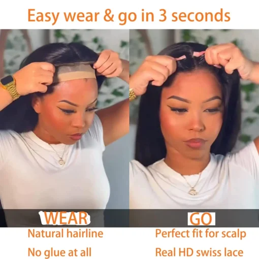 pre cut lace straight 5x5 lace glueless preplucked wig woman human hair 150% 180% 250%