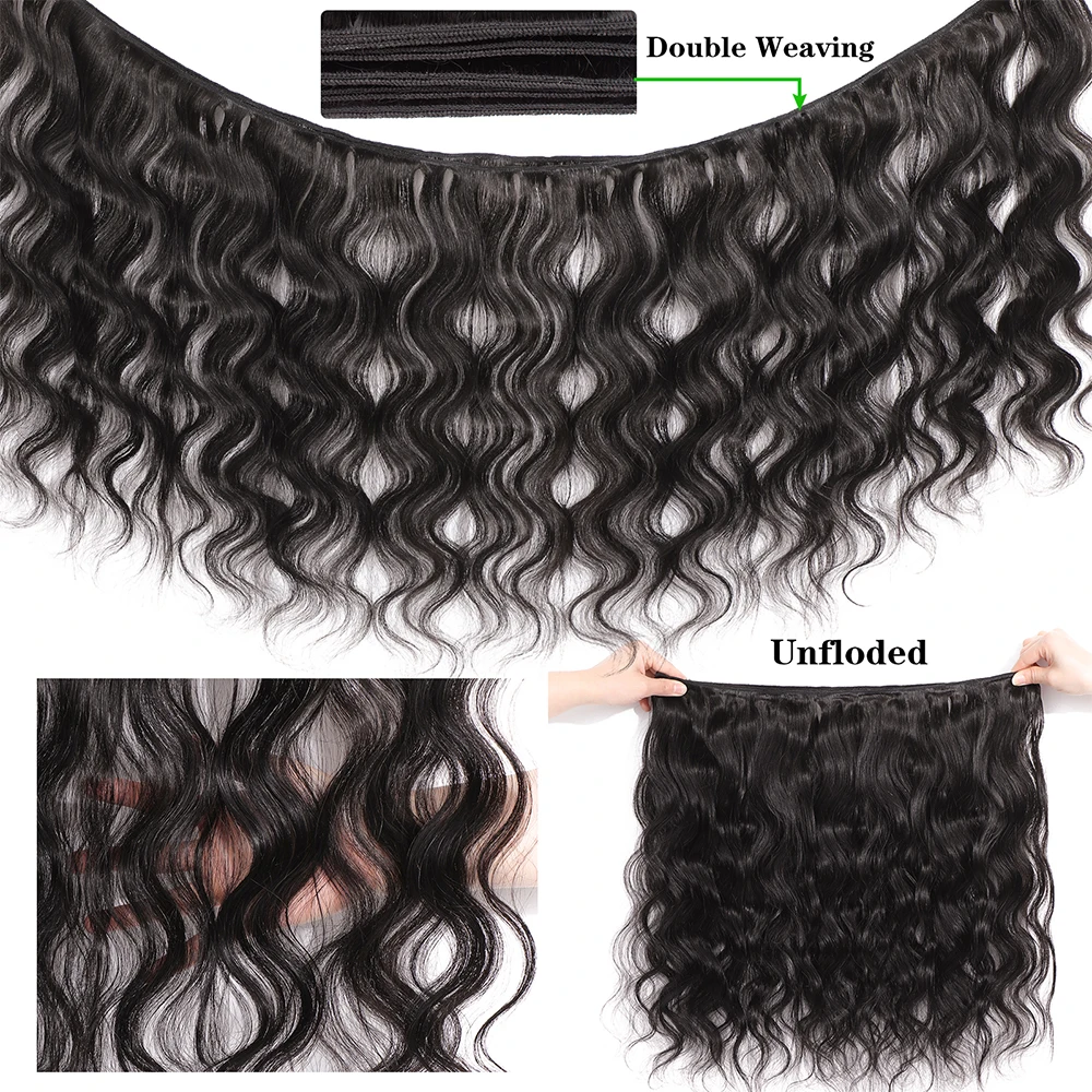#1b natural body wave brazilian hair weave bundles, 100% human hair with 4x4 hd lace closure, extensions for women and girls, 3 or 4 bundles