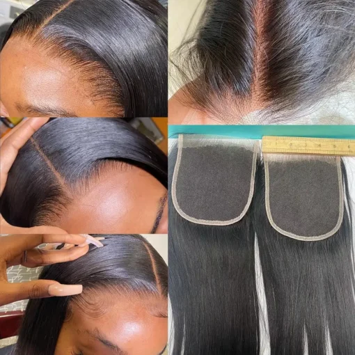 brazilian straight human hair bundles with hd lace closure, natural color, 3 or 4 bundles, 4x4, 5x5, 13x4 closures