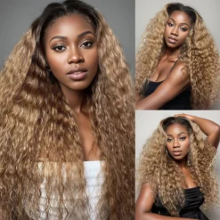 t1b/27 colored curly human hair bundles with 4x4 lace closure, 100% human hair extensions for women