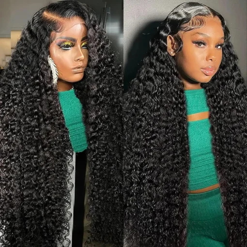 curly glueless brazilian frontal wigs ready to wear hd lace deep wave lace front human hair wig, 5x5 4x4 13x4 lace closure wigs