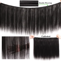 brazilian straight human hair bundles with hd lace closure, natural color, 3 or 4 bundles, 4x4, 5x5, 13x4 closures
